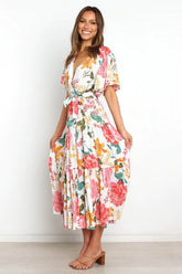 Taylen Maxikleid aus Satin mit Blumen- und Cut-Outs